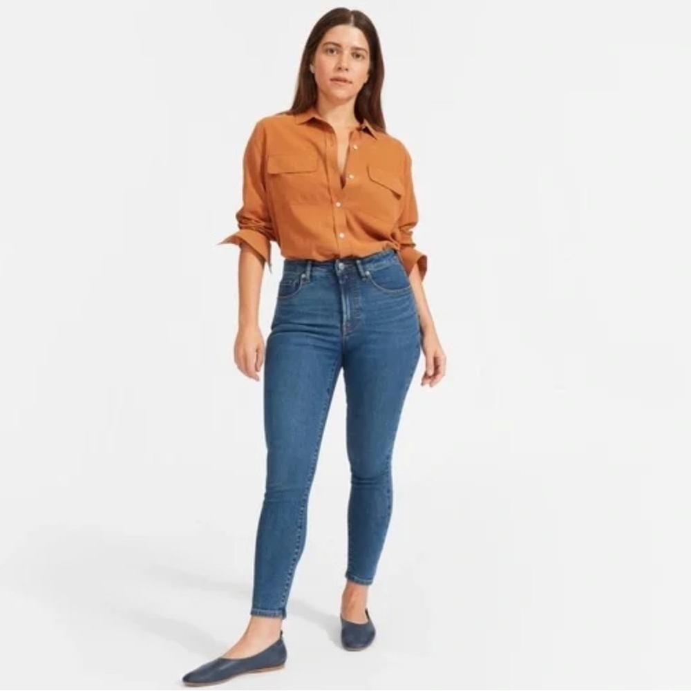 *EVERLANE* Dark Wash The Curvy High Rise Ankle Skinny Jeans Size 29